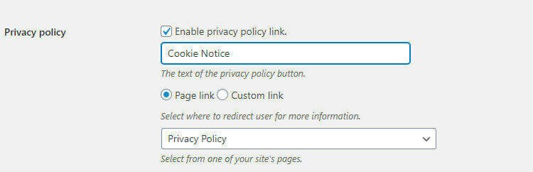 adding privacy policy